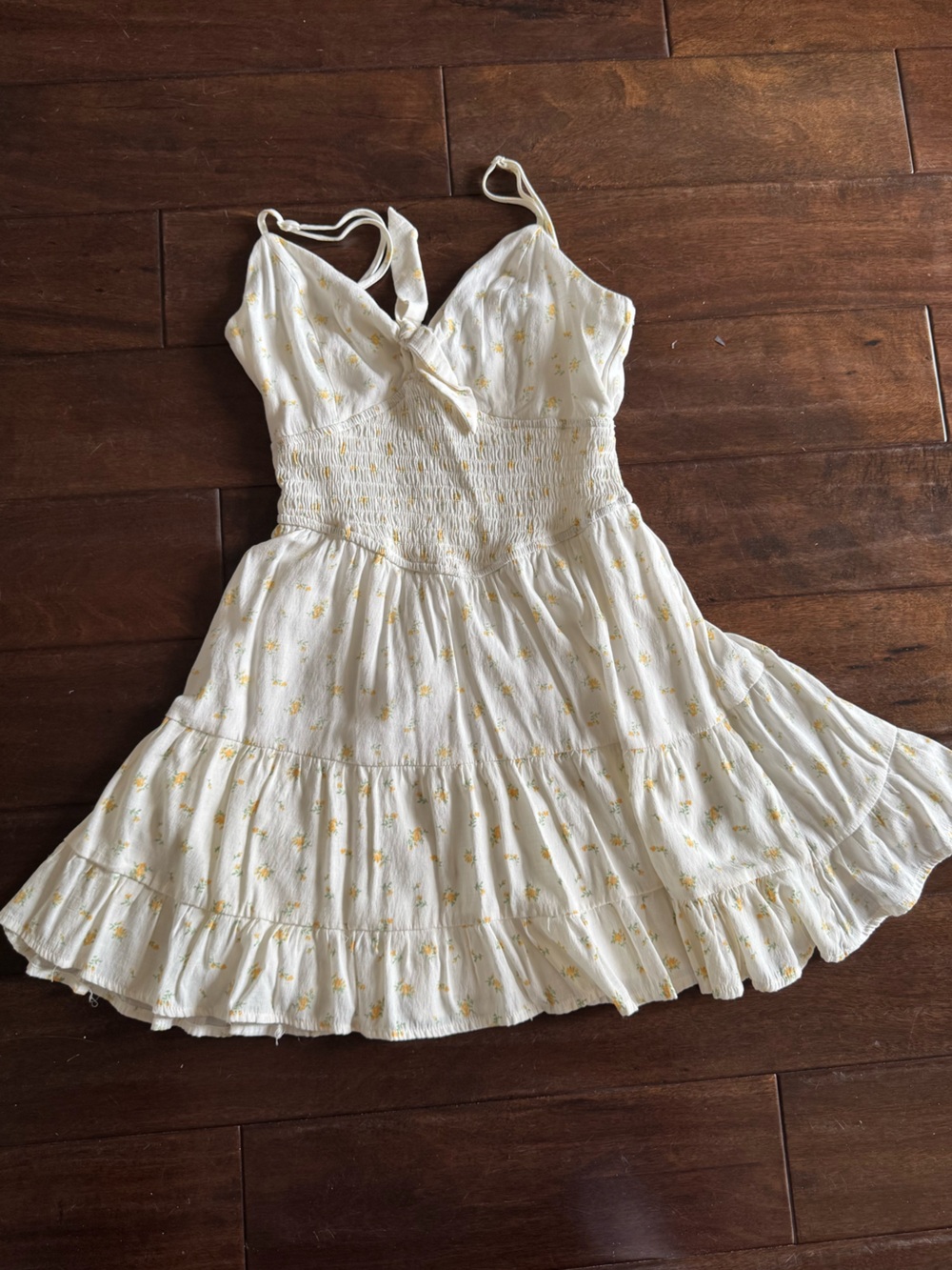 Trixxi Cream Dress with Yellow Floral Print Sundress